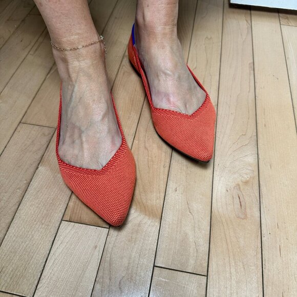 ROTHYS The Point Best Selling Flats Size 9 Orange Colorway - Picture 6 of 12